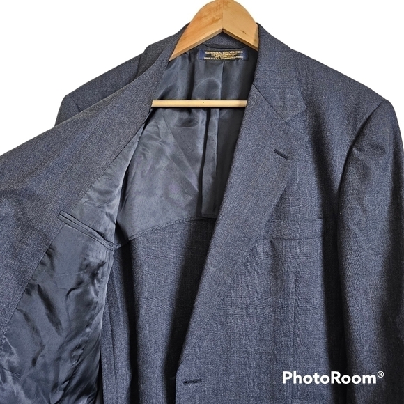 Brooks Brothers 100% Wool grey plaid unlined suit blazer jacket - Picture 6 of 11